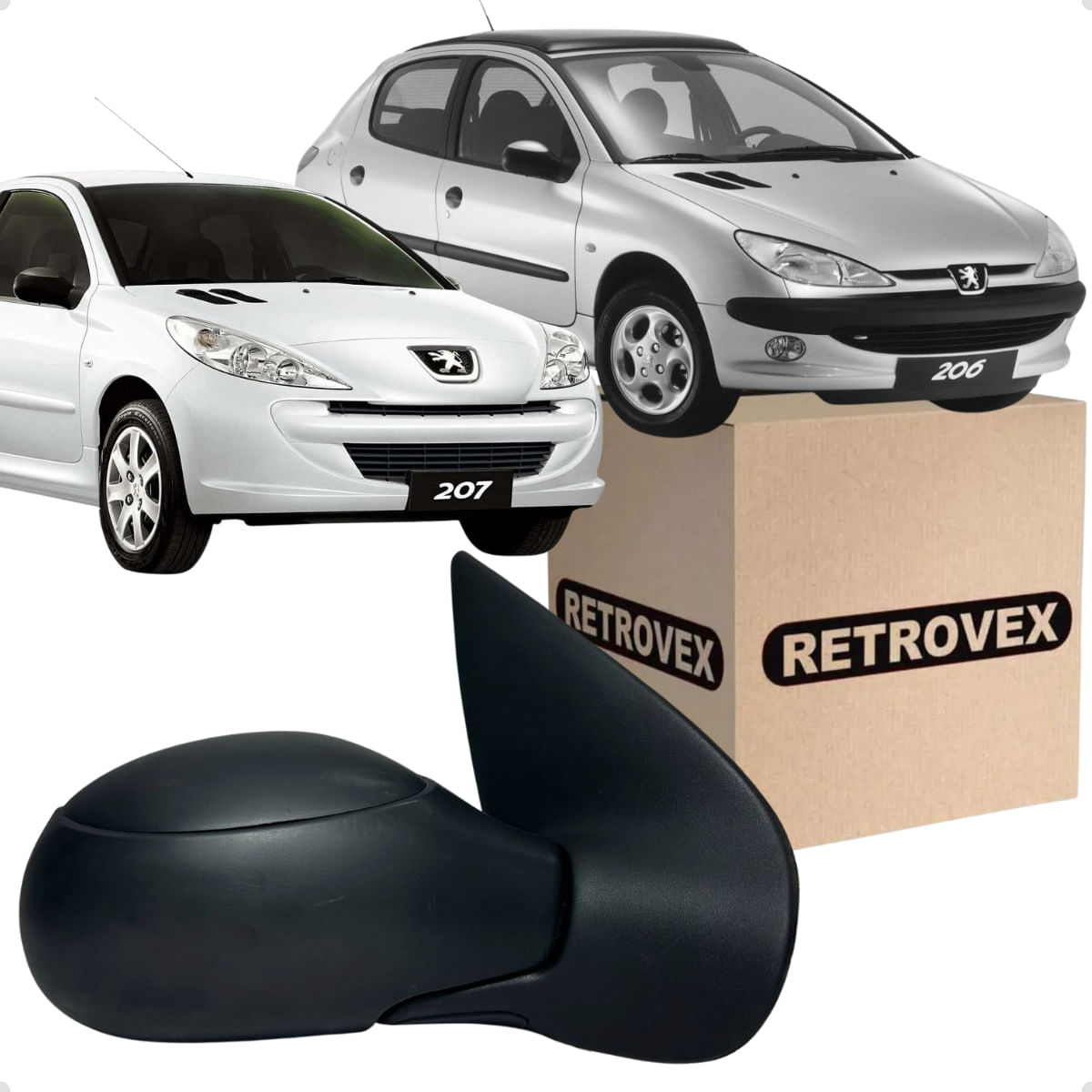 Retrovisor Externo Peugeot 206 99/10 207 08/15 C/ Controle
